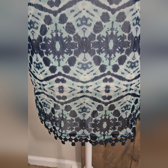 INC International Concepts BEACH Boho Printed Sheer Tassel Coverup. Size L NWT - Picture 7 of 10
